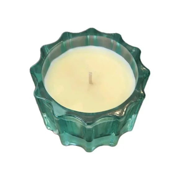 New Glass Flower BOHO Bamboo Candle With Essential Oils Room Decor - Picture 3 of 3